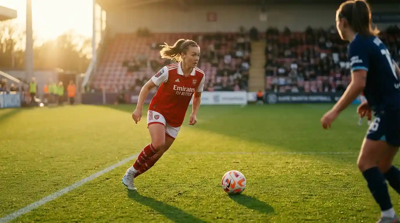 Jugadora de fútbol femenino argentino en acción durante un partido de la liga profesional